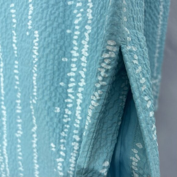 Habitat‎ Coralie Crinkle Turquoise Shirt Dress SZ Large Casual, Coastal, Beach - Picture 8 of 16